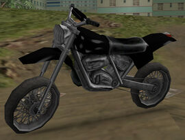 A black Sanchez in Grand Theft Auto: Vice City. (Rear quarter view).