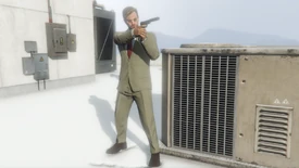 Robber #1 with his WM 29 Pistol.