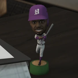 A Boars Baseball Club bobblehead on the player's desk after completing Investigation: Davis.