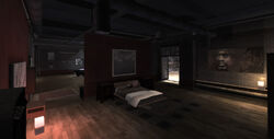 The bedroom of the safehouse.
