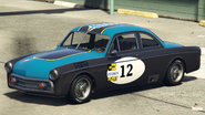 A Clique with an Arrow Racer livery in Grand Theft Auto Online. (Rear quarter view)