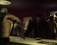 The player taking successive shots at Hercules in The Ballad of Gay Tony, becoming increasingly drunk.