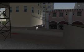 One of the riders grabs the briefcase with the money.