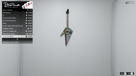 The Love Fist Guitar, played by Jezz Torrent, as a Master Penthouse decoration in Grand Theft Auto Online.