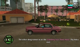 The other drug runner is at Standing Vice Point Hotel. Pay him a visit.
