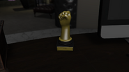 Battler trophy in the nightclub office