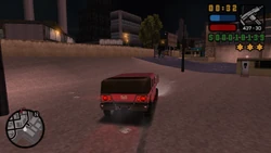 Escaping the docks with the drugs.