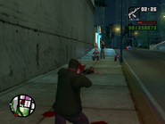 The Da Nang Boys attacking Grove Street territory due to a glitch.