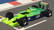 A PR4 with a Sprunk livery in Grand Theft Auto Online. (Rear quarter view)