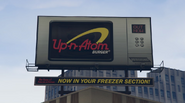 Up-n-Atom billboard ad depicting a WIWANG microwave.