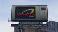 Up-n-Atom billboard ad depicting a Wiwang microwave.