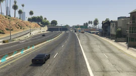 Continuing on Del Perro Freeway.
