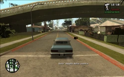 Sweet tells CJ to take them to Jefferson, Rollin' Heights Ballas territory.