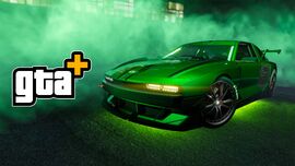 Promotional image for the GTA+ April 2025 event.