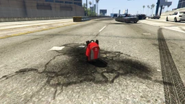 The croupier's dropped backback.