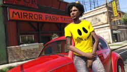 Still Slipping Los Santos tee with a red Weevil.