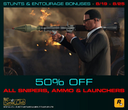 50% off all Snipers, Ammo & Launchers.
