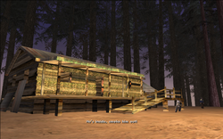 It appears that the target is hiding out in a small cabin on this till.