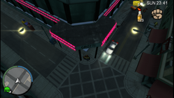 Exterior of the Algonquin Grotti showroom in Grand Theft Auto: Chinatown Wars.