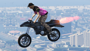 An Oppressor in the air and using the rocket boost.