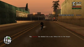 CJ follows the reporter.