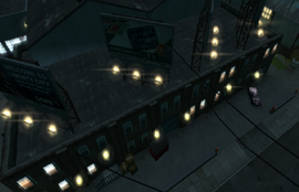 The east side of the Jackhamer Street warehouse, used by Wade Heston in GTA Chinatown Wars.