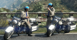 Michael and Trevor about to chase the racers.