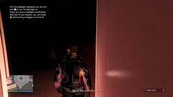 With the flashlight equipped you can aim to turn the flashlight on