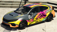 A Sugoi with a Jackal Racing livery in Grand Theft Auto Online. (Rear quarter view)