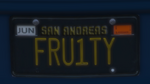 Custom Plate GTAO FRU1TY