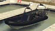 Yacht variant of the Dinghy in Grand Theft Auto Online. (Rear quarter view)