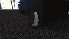 The Club Promoter's backpack in the player's office after completing the mission.