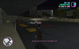 Tommy now has to go down to Malibu Club in Vice Point and meet Kent Paul.