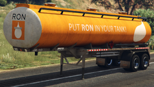 A RON tanker trailer in Grand Theft Auto V. (Rear quarter view)