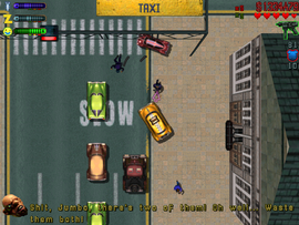 Elmo tells Claude to kill the two Taxi Drivers.