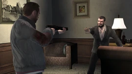 Niko about to murder Issac Roth.