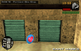 Restored debug menu revealing the location of the "Bike Shop".