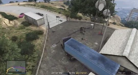 Driving the truck.