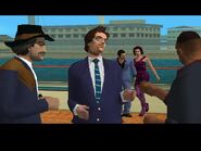 BJ Smith and Avery Carrington talking to each other with Carrington's protege Donald Love watching on, with Mercedes Cortez pointing out the two to Tommy Vercetti