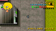 Portland Beach, Portland. The player cannot buy explosives here.