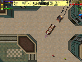 The Loonies chasing Claude and Gama Rei in a Minx.