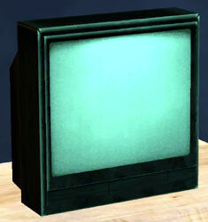 A black television.