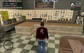 CJ in the Ammu-Nation store.