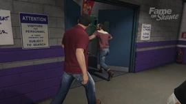 Michael and Trevor make their way into the auditioning room.