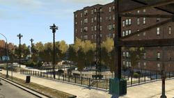 West view of the park.
