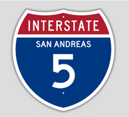 A 1957-present California style Interstate 5 shield.