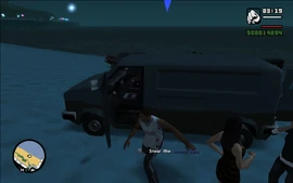 CJ getting into the van.