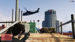 Damage Mason Duggan's helicopter