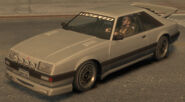 The modified "LOZSPEED" variant of the Uranus in GTA IV. (Rear quarter view).