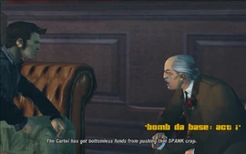 Claude arrives at Salvatore's Gentlemen's Club and has a small conversation with Salvatore Leone about the Colombian Cartel and the new drug they're selling called SPANK.